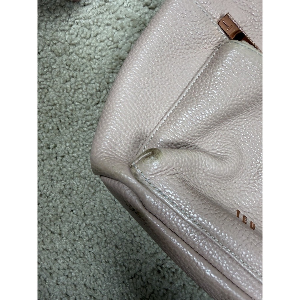 TED BAKER London Mini Backpack Bag Pink Pebble Leather Adjustable‎ - Picture 9 of 16